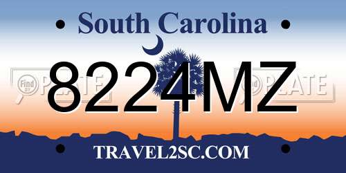 8224MZ South Carolina License Plate