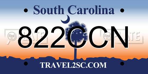 822CCN South Carolina License Plate