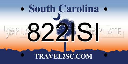 822ISI South Carolina License Plate