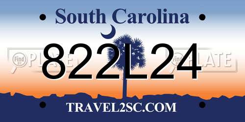 822L24 South Carolina License Plate