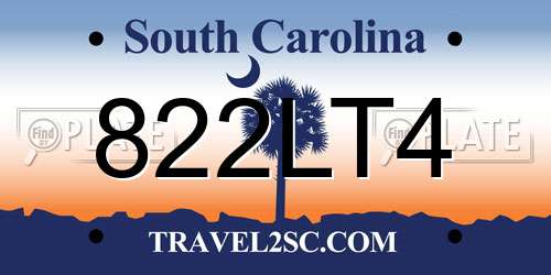 822LT4 South Carolina License Plate