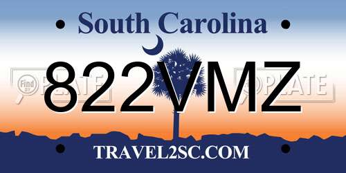 822VMZ South Carolina License Plate