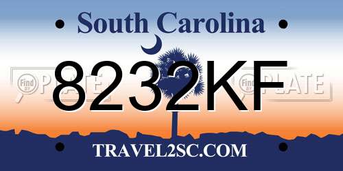 8232KF South Carolina License Plate