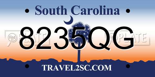 8235QG South Carolina License Plate