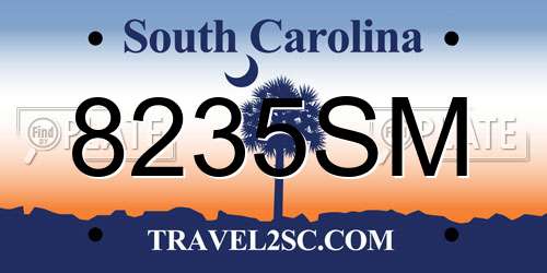 8235SM South Carolina License Plate