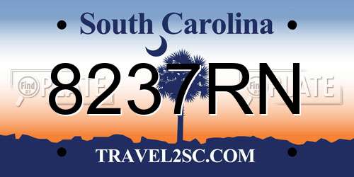 8237RN South Carolina License Plate