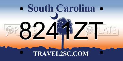 8241ZT South Carolina License Plate