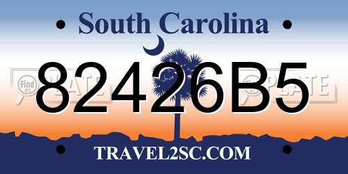 82426B5 South Carolina License Plate
