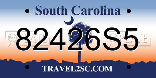 82426S5 South Carolina License Plate