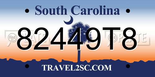 82449T8 South Carolina License Plate