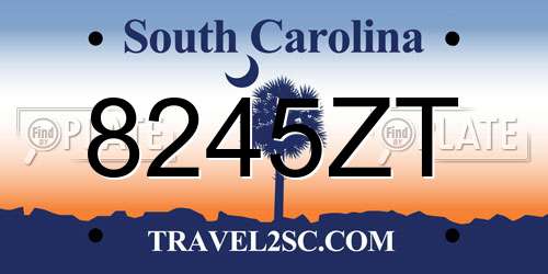 8245ZT South Carolina License Plate