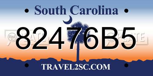 82476B5 South Carolina License Plate