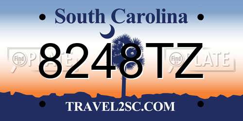8248TZ South Carolina License Plate
