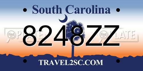8248ZZ South Carolina License Plate