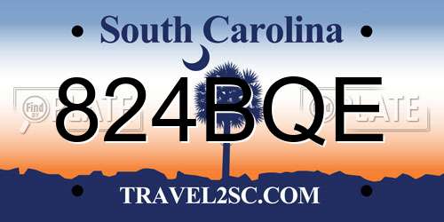 824BQE South Carolina License Plate