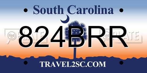824BRR South Carolina License Plate