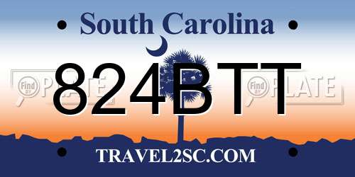 824BTT South Carolina License Plate