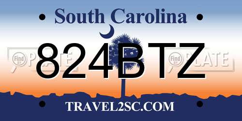 824BTZ South Carolina License Plate