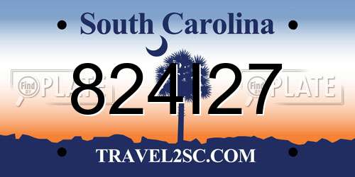 824I27 South Carolina License Plate