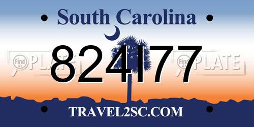 824I77 South Carolina License Plate
