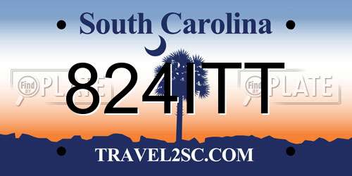 824ITT South Carolina License Plate
