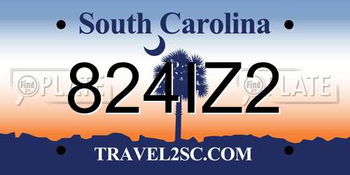 824IZ2 South Carolina License Plate