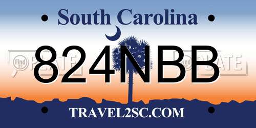 824NBB South Carolina License Plate