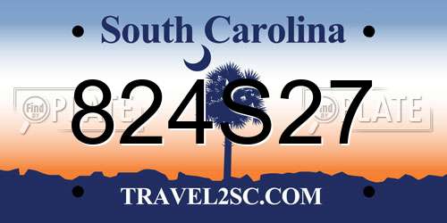 824S27 South Carolina License Plate
