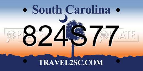 824S77 South Carolina License Plate