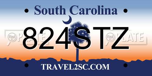 824STZ South Carolina License Plate
