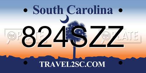 824SZZ South Carolina License Plate