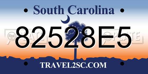 82528E5 South Carolina License Plate