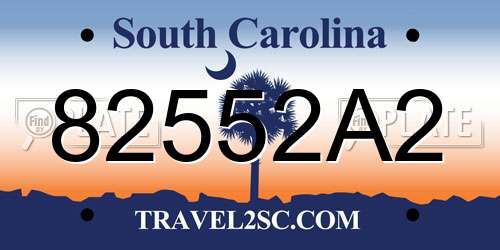 82552A2 South Carolina License Plate