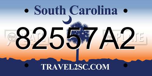 82557A2 South Carolina License Plate