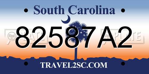 82587A2 South Carolina License Plate