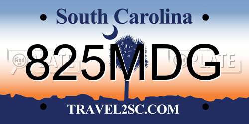 825MDG South Carolina License Plate