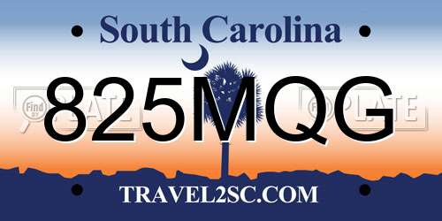 825MQG South Carolina License Plate