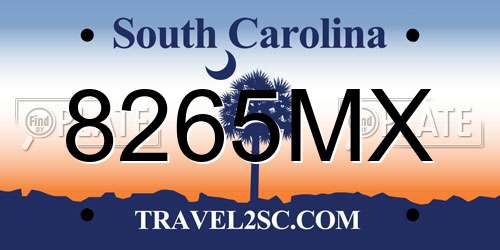 8265MX South Carolina License Plate