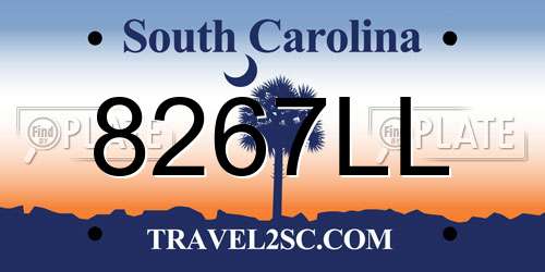 8267LL South Carolina License Plate