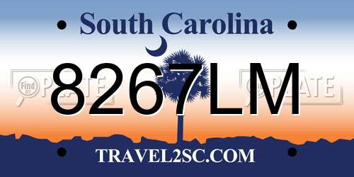 8267LM South Carolina License Plate