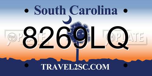 8269LQ South Carolina License Plate
