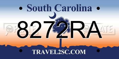 8272RA South Carolina License Plate