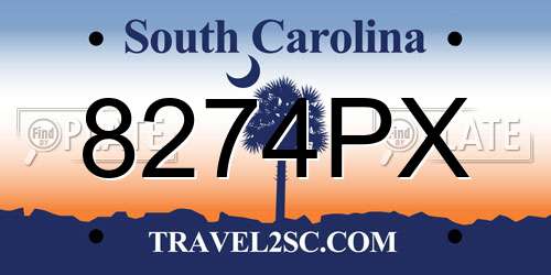 8274PX South Carolina License Plate