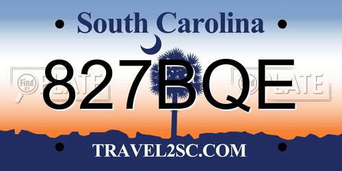 827BQE South Carolina License Plate