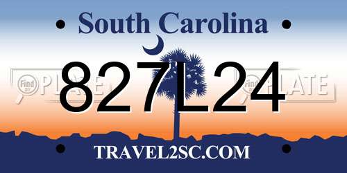 827L24 South Carolina License Plate