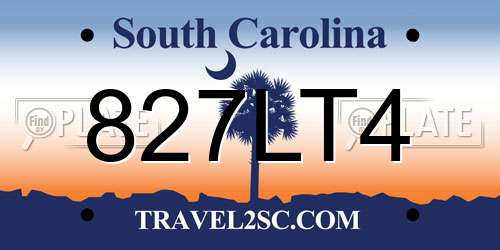 827LT4 South Carolina License Plate