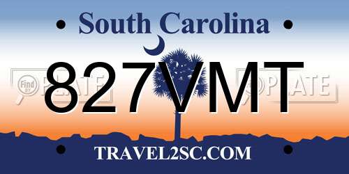 827VMT South Carolina License Plate