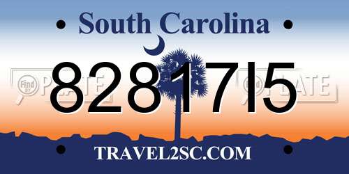 82817I5 South Carolina License Plate
