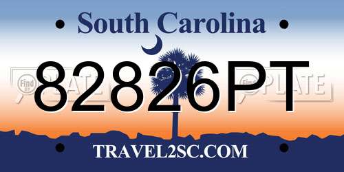 82826PT South Carolina License Plate