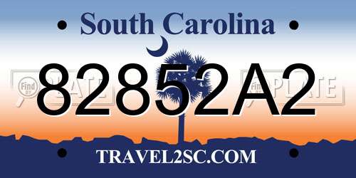 82852A2 South Carolina License Plate